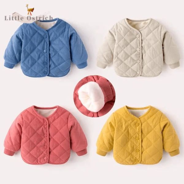 Baby menina menino lã dentro da jaqueta infantil infantil infantil casaco de manga longa casual cor de cor de fora de roupas 12m5y 240122