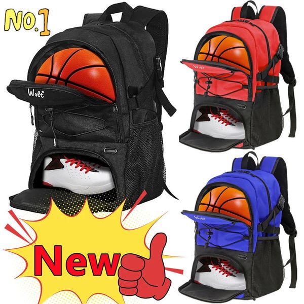 Zaino da basket Borsa sportiva grande con portapallone separato Scomparto per scarpe per basket Calcio Pallavolo Nuoto Palestra Viaggi 240124