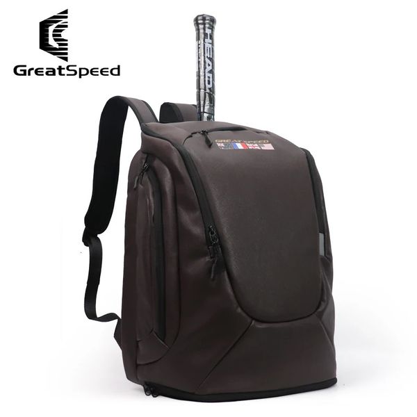 Borsa da tennis GreatSpeed nera autentica Donna Uomo Zaino per racchetta da tennis portatile Zaino di grande capacità Scarpe da magazzino Padel Raquete Borse 240131