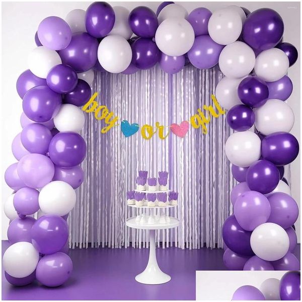 Outros suprimentos de festa de evento Fontes de festa 65pcs / conjunto 16 4ft cartão de papel dourado para aniversário banner personalizado pendurado redemoinhos balão de látex b dhssn