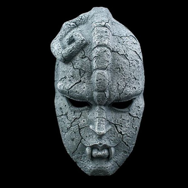 Pedra fantasma rosto cheio resina máscara juvenil quadrinhos jojo aventuras incríveis gárgula tema máscaras halloween masquerade festa adereços y20296t