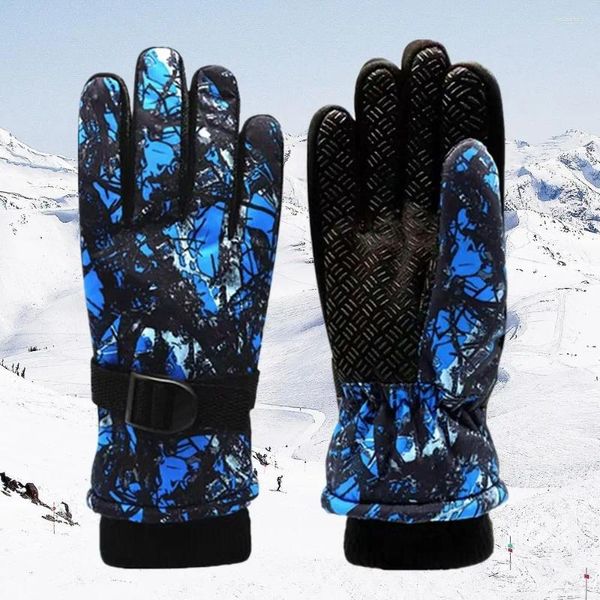 Haarzubehör drucken Kinder Ski Handschuhe Halten Sie den Finger warm wasm wasserdicker Fäustlinge Winter Snowboard Schnee Kinder für Jungen Mädchen