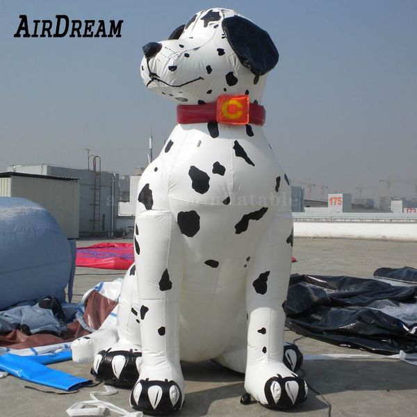 8mH (26 pés) Com soprador atacado Adorável gigante inflável cão dálmata balão mascote animal de desenho animado para zoológico Pet shop animais Hospital publicidade