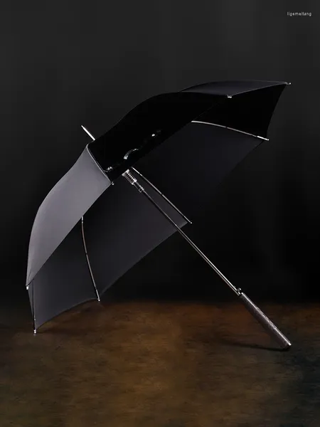 Regenschirme mit Griff aus Ebenholz, individuell geschnitzt, Chinoiserie-Retro, lang