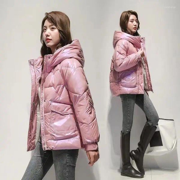 Trench da donna Donna Inverno Viso luminoso Lavaggio gratuito Cotone corto Può essere pulito Parka caldo Indossare una giacca comoda e traspirante 2024