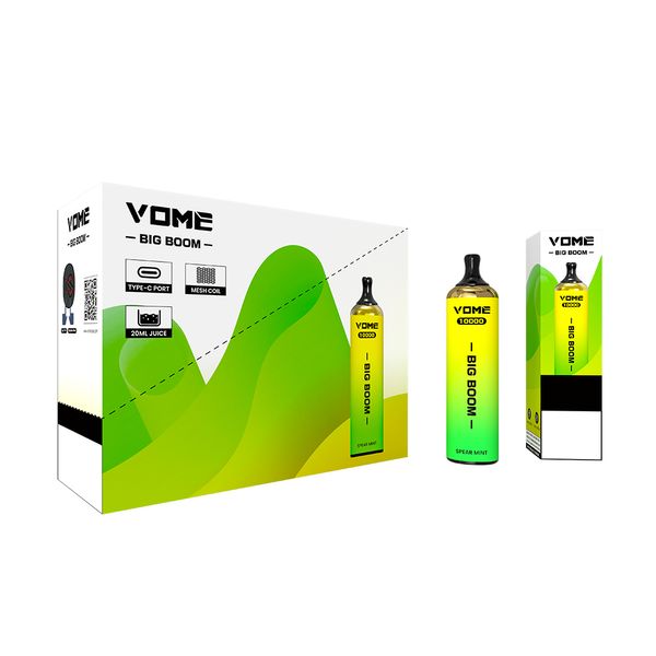 Fumot Orijinal Randm Vome Big Boom 10000 Puffs Vape Tek Kullanımlık E Sigara Hava Akışı Kontrolü Şarj Edilebilir 12 Tomat Mevcut