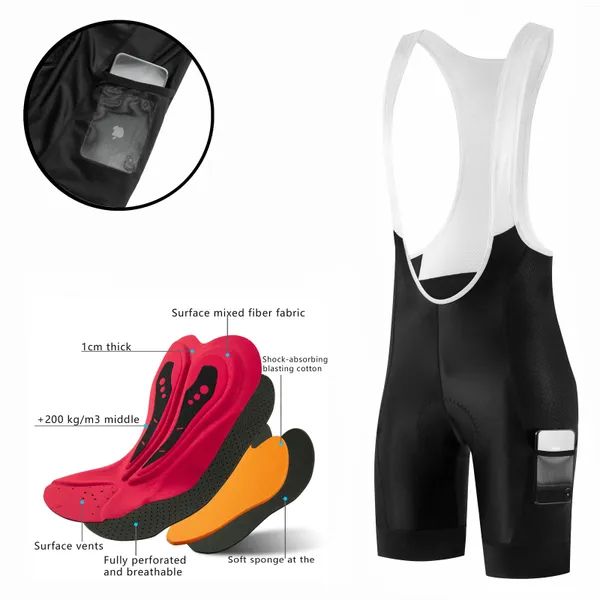 Vestuário de motocicleta Fualrny Ciclismo Bib Shorts Homens 7H Itália Interface Elástica Pad Masculino Pro Team 7 CM Perna MTB