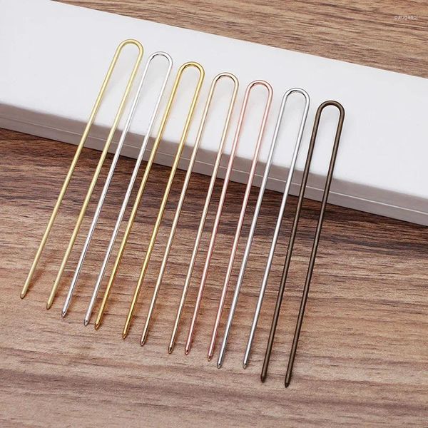 Haarspangen 10 Stück 2 mm x 120 mm Rohmessing Rose Gold Farbe Sticks Pins Blank Base Setting für Frauen Schmuck Bulks Komponenten