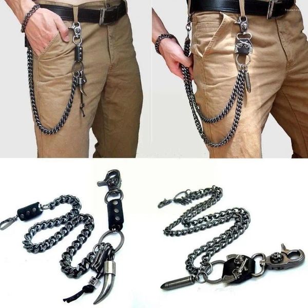 Chaveiros Corrente de Cintura 2 Linhas Punk Jean Ajustável Hip-Hop Metal Crânio Acessórios Cabeça Calças Gadgets para Homens