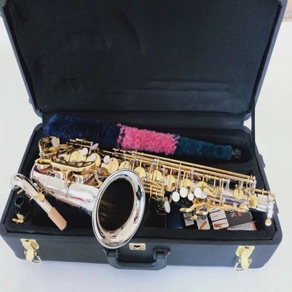KALUO LIN Sassofono contralto personalizzato Strumento musicale bemolle Sassofono della migliore qualità placcato argento con custodia