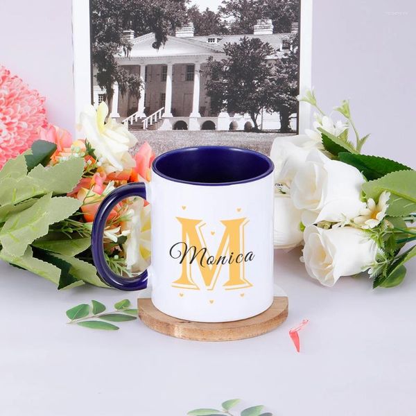 Tassen, personalisierte Tasse mit Initialennamen, individuelle Tasse für Tee, Kaffee, Saft, Braut, Brautjungfer, Muttertag, Geburtstag, Geschenke für Sie