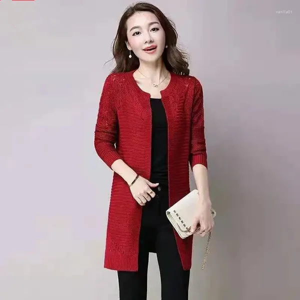 Maglieria da donna Maglione cardigan a maniche lunghe lavorato a maglia da donna Top da donna autunnali Cardigan all'uncinetto casual Maglieria Abiti femminili