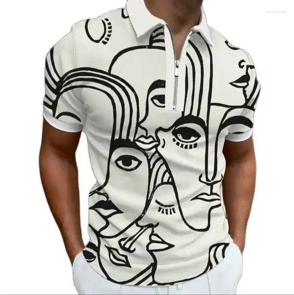 Polo da uomo T-shirt estiva Manica corta Polo stampata 3d Maglietta da uomo Abbigliamento Street Casual Abbigliamento sportivo di alta qualità Top morbidi