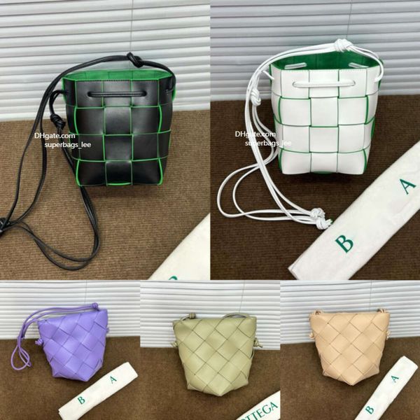 Классическая тканая сумка-ведро женская сумка дизайнерская сумка из натуральной кожи сумка через плечо модные мини-сумки с коробкой