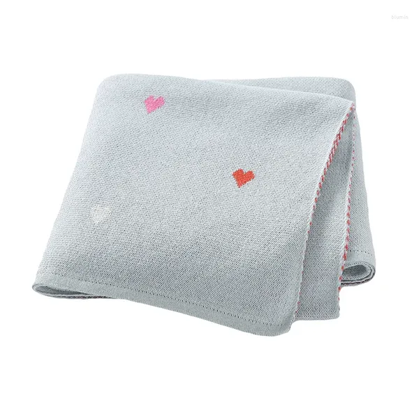 Cobertores bebê malha crochê nascido gênero netural algodão carrinho cesta swaddle envoltório segurança colcha capa 90/70cm lençóis de cama