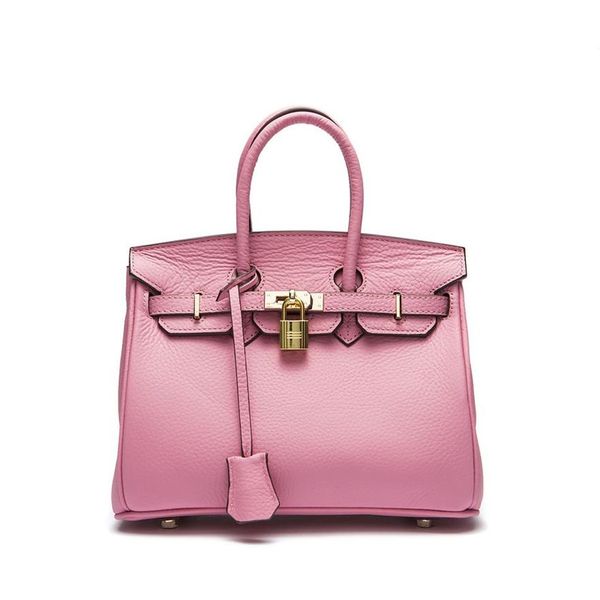 2018 neue schwarze rosa Mode Top Vollleder Umhängetasche Handtasche Tote Mädchen Woman197K