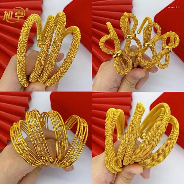 Bangle ANIID Banhado A Ouro Cuff Para Mulheres Dubai Noiva Casamento Etíope Pulseira Africana Jóias Charme Presentes de Festa