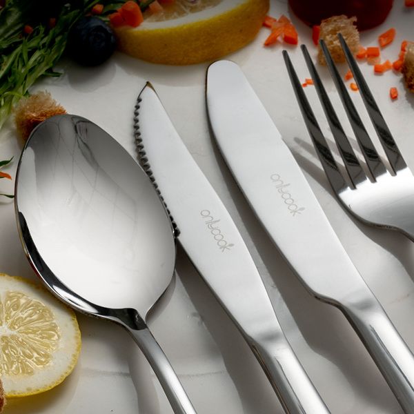 Set di coltelli e forchette per uso domestico in acciaio inossidabile, forchetta da bistecca, coltello da pranzo in stile europeo, stoviglie occidentali