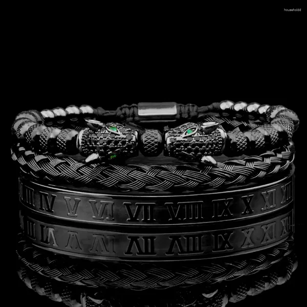 Link pulseiras conjunto de luxo na moda personalizado atacado jóias masculinas