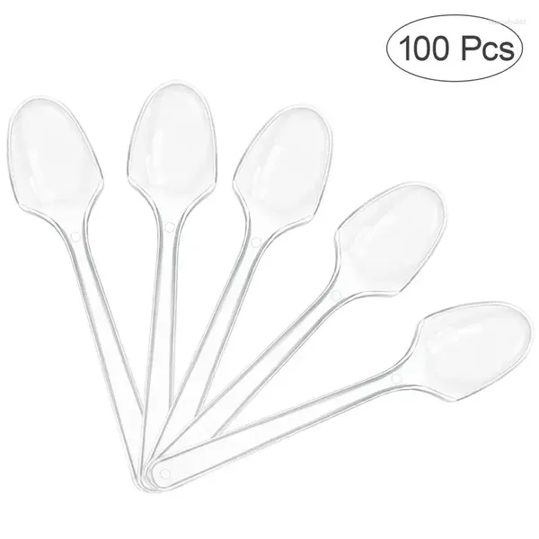 Colheres Mini Sobremesa Colher Desert Degustação Aperitivo Amostragem Provador Clear Bolo Talheres Conjunto de Talheres Sorvete