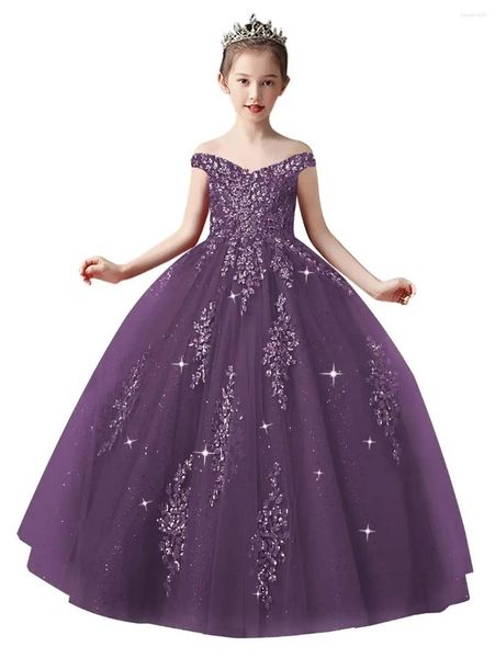 Mädchen Kleider Blume für Hochzeiten Spitze Applikation Prinzessin Festzug Kleid Ballkleid Kleinkind Kinder Geburtstag Party Kleider