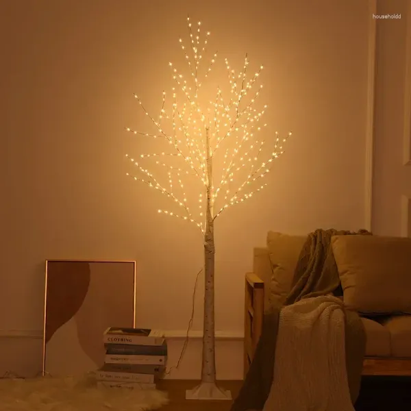 Decorações de natal 150cm/180cm decoração led árvore de bétula luz do quarto para paisagem luminosa ano diy decoração presente de natal