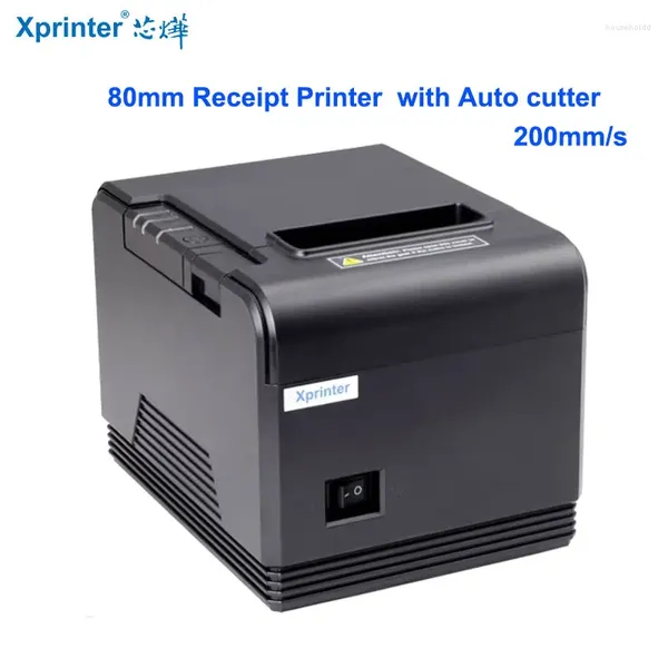 Xprinter 80mm impressora pos com cortador automático, impressoras térmicas de recibos de cozinha com ethernet usb/serial usb/paralelo XP-Q200