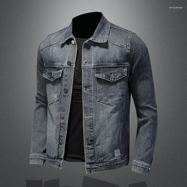 Мужские куртки, весенне-осенняя джинсовая куртка, мужская высококачественная мотоциклетная однобортная облегающая джинсовая куртка, мужское пальто большого размера M-4XL S