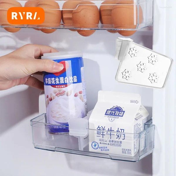 Stoccaggio da cucina RYRA 4 pezzi Pannello divisorio per frigorifero Bottiglia Can Scaffale Organizzatore Divisorio in plastica retrattile Stecca