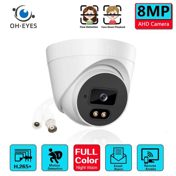 Telecamera Dome CCTV 4K AHD Telecamera di sicurezza per visione notturna a colori per interni domestici 8MP Analogico BNC H.265 DVR Videocamera di sorveglianza 5MP 240126