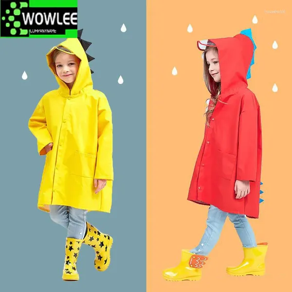 Raincoats bonito dinossauro capa de chuva impermeável crianças crianças jaqueta de chuva meninos meninas casaco ao ar livre trench poncho estudante rainwear