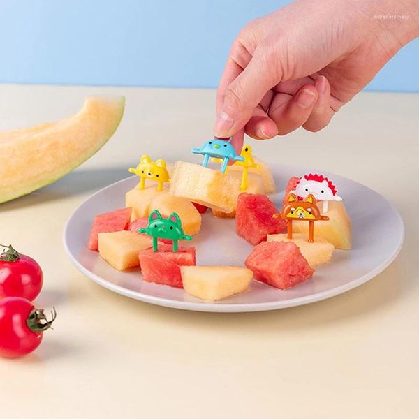 Forchette 6 pezzi frutta animale Bento verdure stoviglie carino mini bambino stuzzicadenti per bambini scegli forchetta cartone animato
