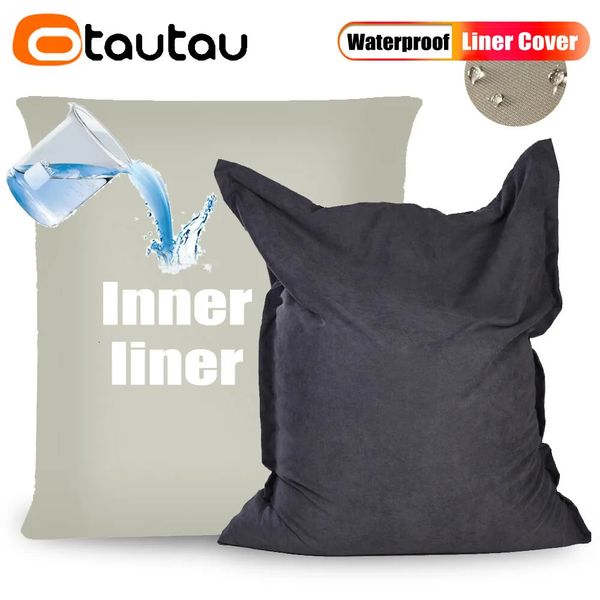 Otautau quadrado à prova d' água forro interno capa saco de feijão pufe travesseiro sofá cama inserção capa de almofada bebê crianças pet fronha nd5fs1t 240118