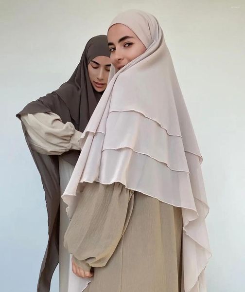 Roupas étnicas Ramadan Eid Long Khimar Hijab Cachecol Envoltório Sem Mangas Tops Abaya Jilbab Abayas Muçulmano Islam Oração Roupas Mulheres Árabe Niqab