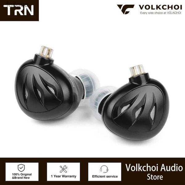 Fones de ouvido de telefone celular TRN Rosefinch Monitores intra-auriculares Fones de ouvido 12mm Flat Planar Driver Metal Noise Bass HIFI Fones de ouvido com cancelamento de fone de ouvido YQ240202