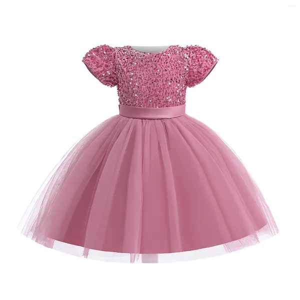 Bühne tragen Kleidung Taufe Kinder Baby Mädchen Party Hochzeit Pailletten Kleider 2 1 Jahr Geburtstag Abend Prinzessin Kostüm Vestidos