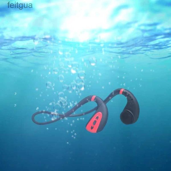 Fones de ouvido de telefone celular Fones de ouvido de condução óssea IPX8 Natação à prova d'água Sem fio Bluetooth MP3 Player 8 horas Fone de ouvido esportivo 8G Memória Mergulho Correndo YQ240202