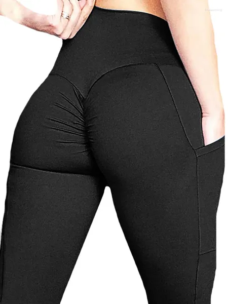 Kadın Tozluk Seksi Streç Moda Kadın Yoga Pantolon Cepleri Yüksek Bel Leggins Ayak Bileği Uzunluğu Spor Salonu Fitness Spor Pantolonları