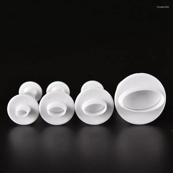 Backformen Top 4 teile/satz Oval Cookie Plunger Cutter Cutters Präge Fondant Schokolade Form