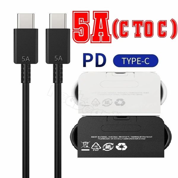 Cabo de carregamento rápido PD 5A 25W USB C para Galaxy Note 10 + Note10 S20 Ultra S10 A71 A91 USB C PARA CABO USB