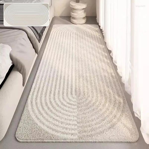 Halılar Nordic Style Sıcak Kabarık Yatak Odası Halılar Çizgili Başucu Halı Büyük Halı Alan Uzun Mat Oturma Odası Ev Dekor
