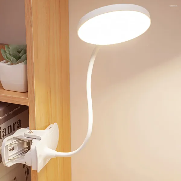 Luci notturne Lampade da tavolo con clip Lampada da scrivania a LED ricaricabile a 3 colori con regolazione continua per interni ed esterni per cena Ristorante Camera da letto