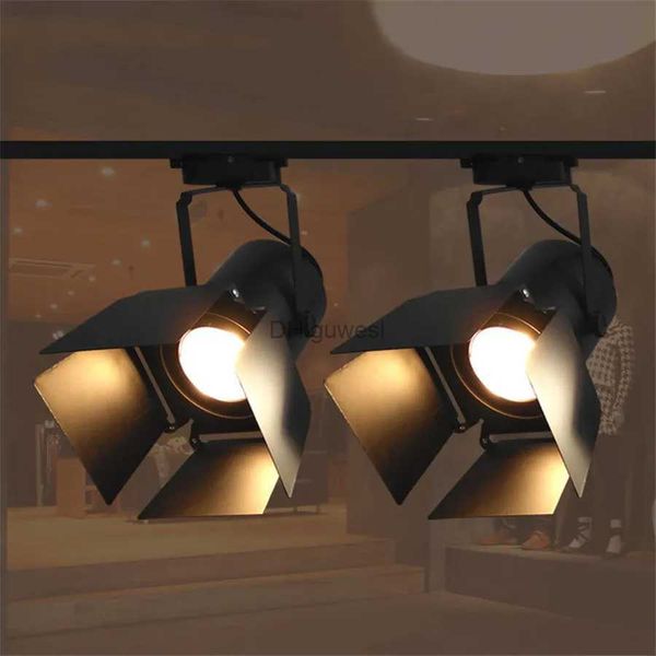 Luzes de pista E27 PAR30 Vintage LED Luz de pista 30W 45W Loft Industrial LED Rail Spotlight Lâmpada de pista para porta de celeiro Loja de roupas Decoração de loja YQ240124