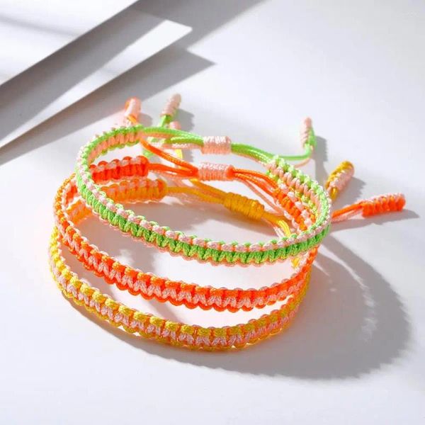 Link-Armbänder, handgefertigt, gewebtes Seil, für Damen und Herren, einfaches chinesisches geflochtenes Charm-Armband, Paar-Faden-Schmuck, Geschenk, verstellbare Größe