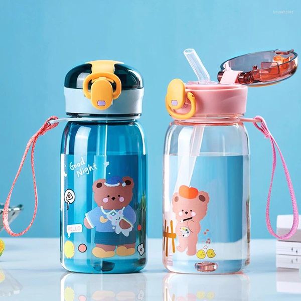 Su Şişeleri 1 PC Kids Sippy Fincan Siper Karikatür Sızdırmaz Dış Mekan Taşınabilir İçecek Şişesi Çocukların Güzel