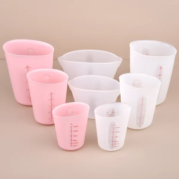 Strumenti di misurazione 100-500ml Tazza in silicone trasparente con bilancia Tazze di separazione per uso alimentare Torta fai da te in resina epossidica Creazione di gioielli