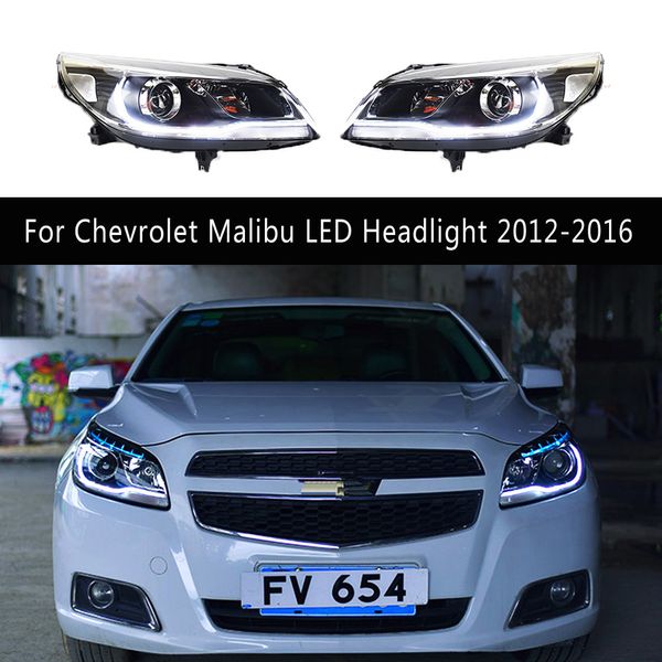 Vordere Lampe Auto Teile Für Chevrolet Malibu LED Scheinwerfer Montage 12-16 DRL Tagfahrlicht Streamer Blinker anzeige