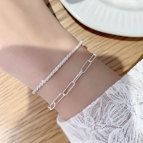 Braccialetti a maglie Bracciale boudoir scintillante Design di nicchia per ragazze Vento fresco Ornamenti per le mani Semplice catena per studenti Prima