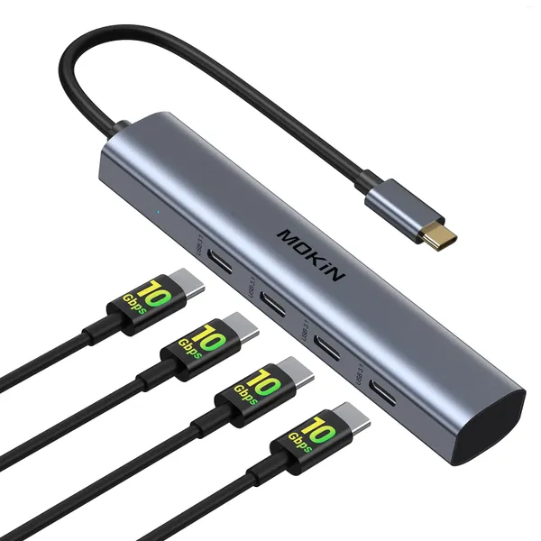 Концентратор USB-разветвитель 10 Гбит/с для ноутбука, 4 порта для многопортового адаптера MacBook Pro/Air iPad, поверхность телефона