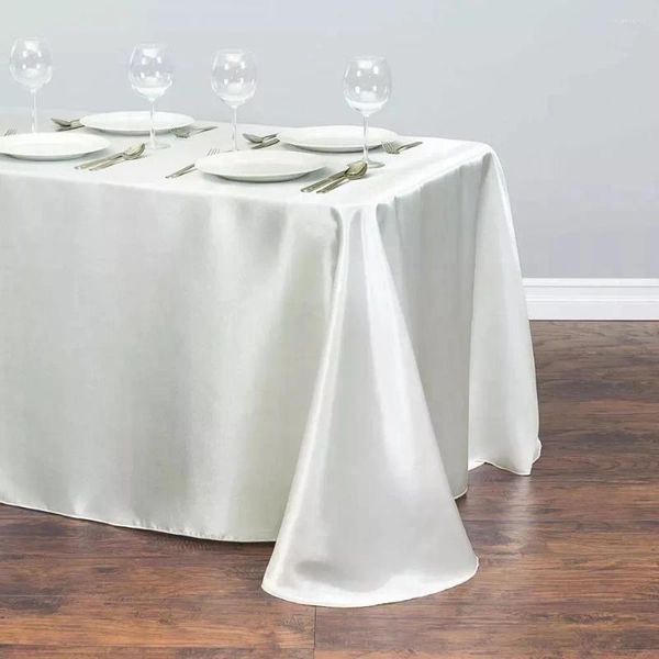 Pano de mesa de luxo El Banquete e Cena de Casamento Retângulo de Cor Sólida Tecido de Cetim Suave Colorido Ding H8R757